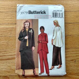 Plus Size 28-32 Sewing Pattern Jacket Top Skirt Pants Butterick 3979 UNCUT